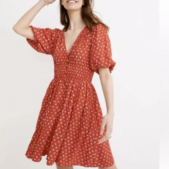 Madewell Dresses & Skirts - Madewell Floral Sophia Mini Dress in Size M Cottagecore Prairiecore